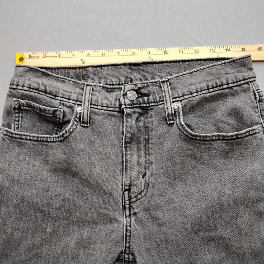 Levis 512 Slim Taper Jeans Mens 31x25 Gray Acid Wash Denim Pants Hemmed